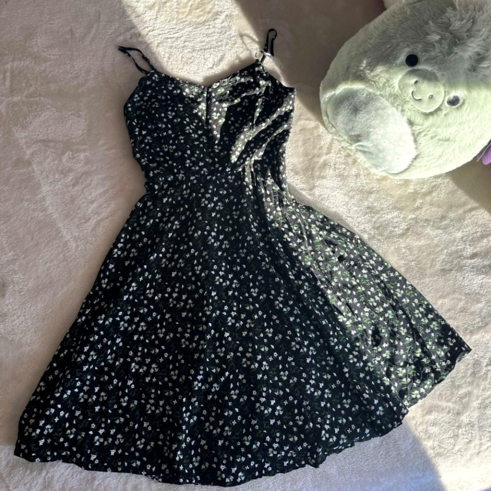 Floral Black Dress